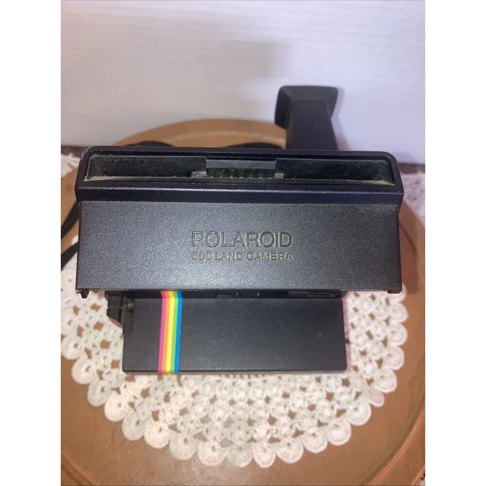 Polaroid Camera Spirit One Step 600 Land Black Instant Rainbow Stripe - UNTESTED